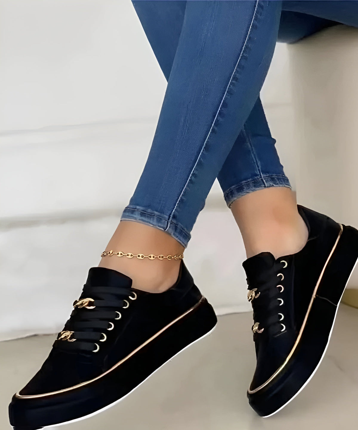 Stylish orthopedic women’s sneakers by Christine Brewer, featuring comfortable design and supportive walking sole.
