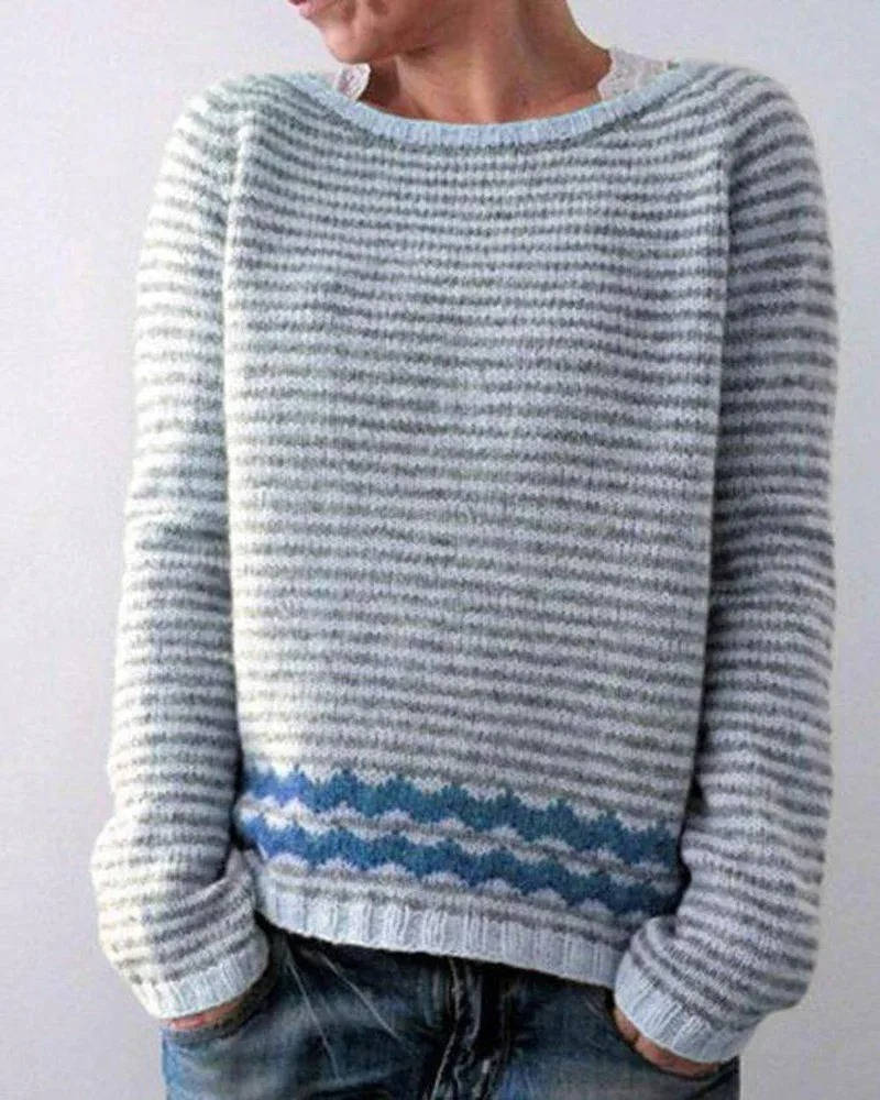 Wibke | Women's Christmas Sweater Nordic Fair Isle Crew Neck Knit Pullover Warm Holiday Knit