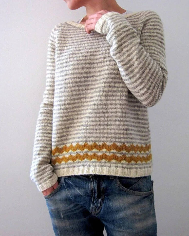 Wibke | Women's Christmas Sweater Nordic Fair Isle Crew Neck Knit Pullover Warm Holiday Knit