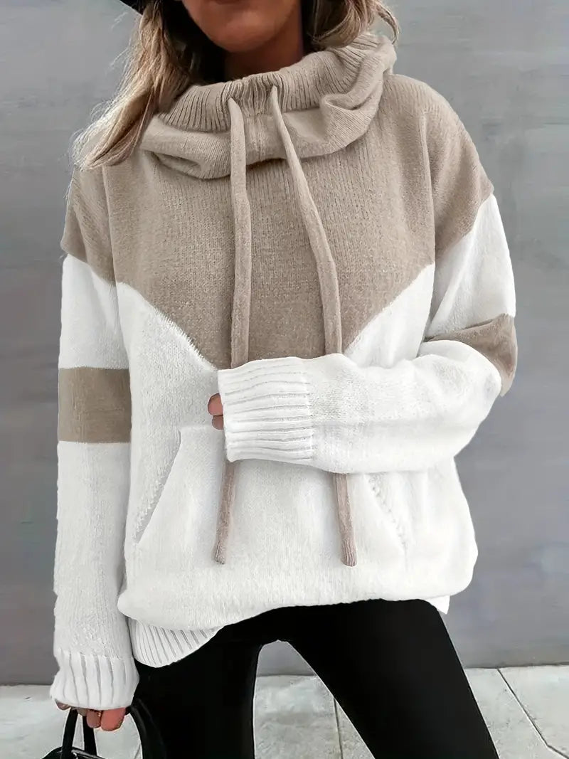 Colorblock Melissa hoodie for women by Christine Brewer, featuring a stylish pullover design with bold color contrasts.