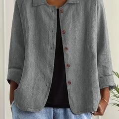 Women’s lightweight casual jacket with button front from Christine Brewer Ella collection, perfect for everyday wear.