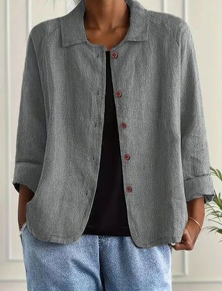 Women’s lightweight casual jacket with button front from Christine Brewer Ella collection, perfect for everyday wear.