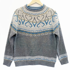 Fair Isle Nordic sweater for women by Christine Brewer, featuring traditional patterns and cozy knit fabric.