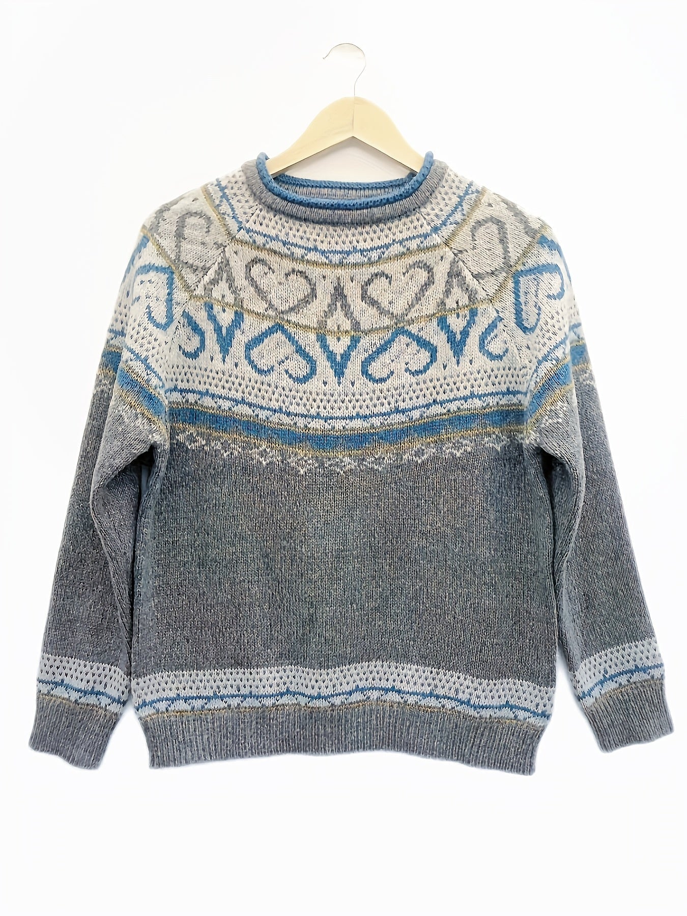 Fair Isle Nordic sweater for women by Christine Brewer, featuring traditional patterns and cozy knit fabric.