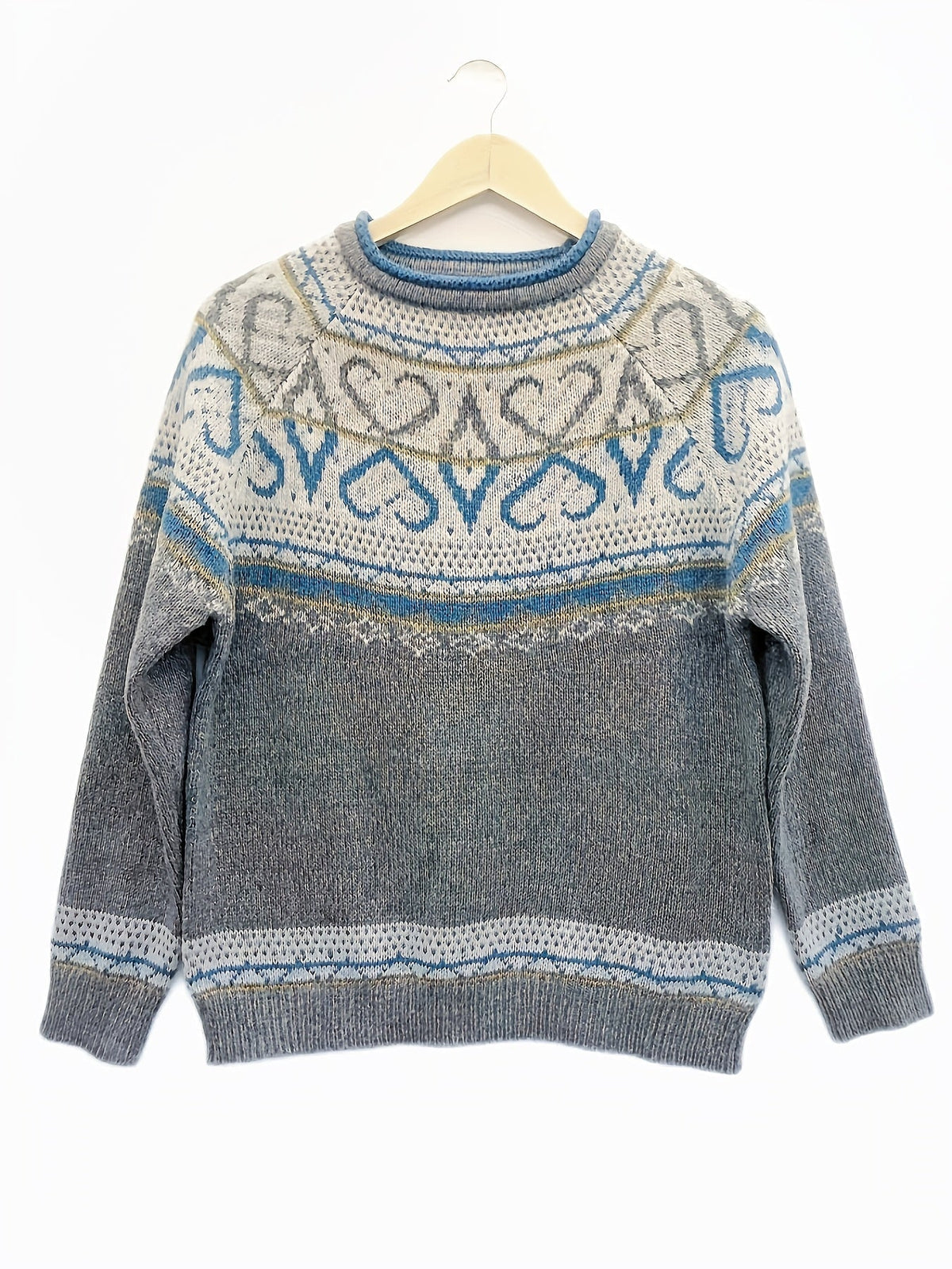Fair Isle Nordic sweater for women by Christine Brewer, featuring traditional patterns and cozy knit fabric.