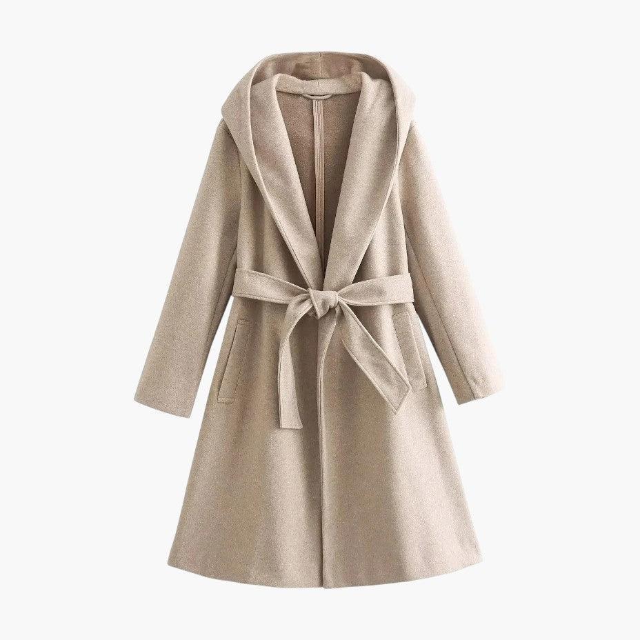 Antonia | Belted Hooded Trench Coat for Women