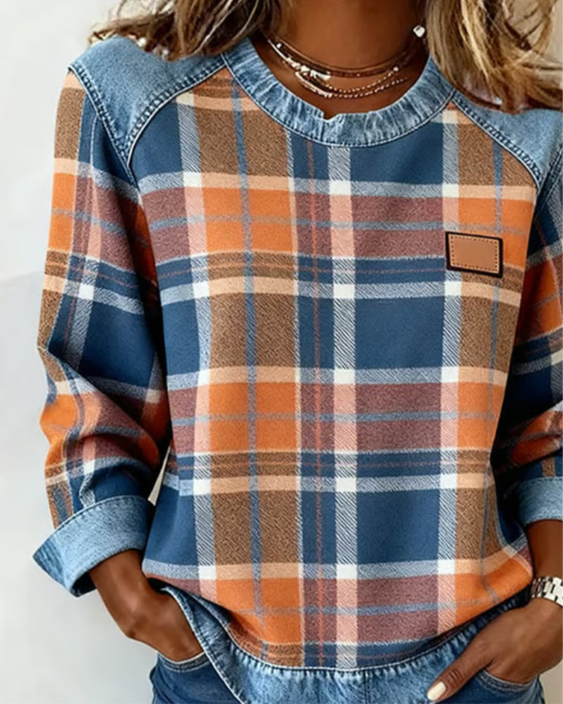 Christine Brewer Iris oversized patchwork sweatshirt, versatile classic hoodie with colorful patchwork design and cozy fit.