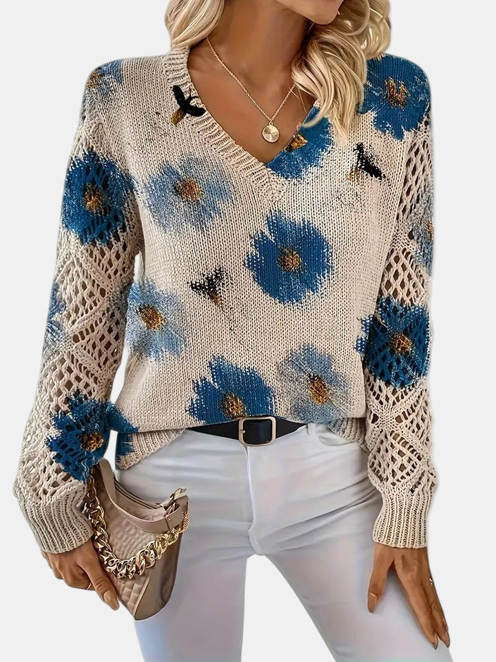 Christine Brewer Jocelyn knit cardigan for women, featuring a cozy, textured sweater with a button-front design.