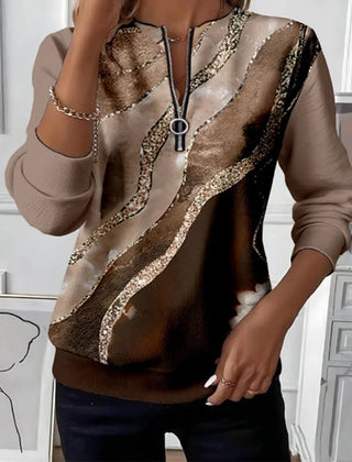 Christine Brewer Florence graphic half-zip sweatshirt for women, stylish hoodie with bold design and comfortable fit.