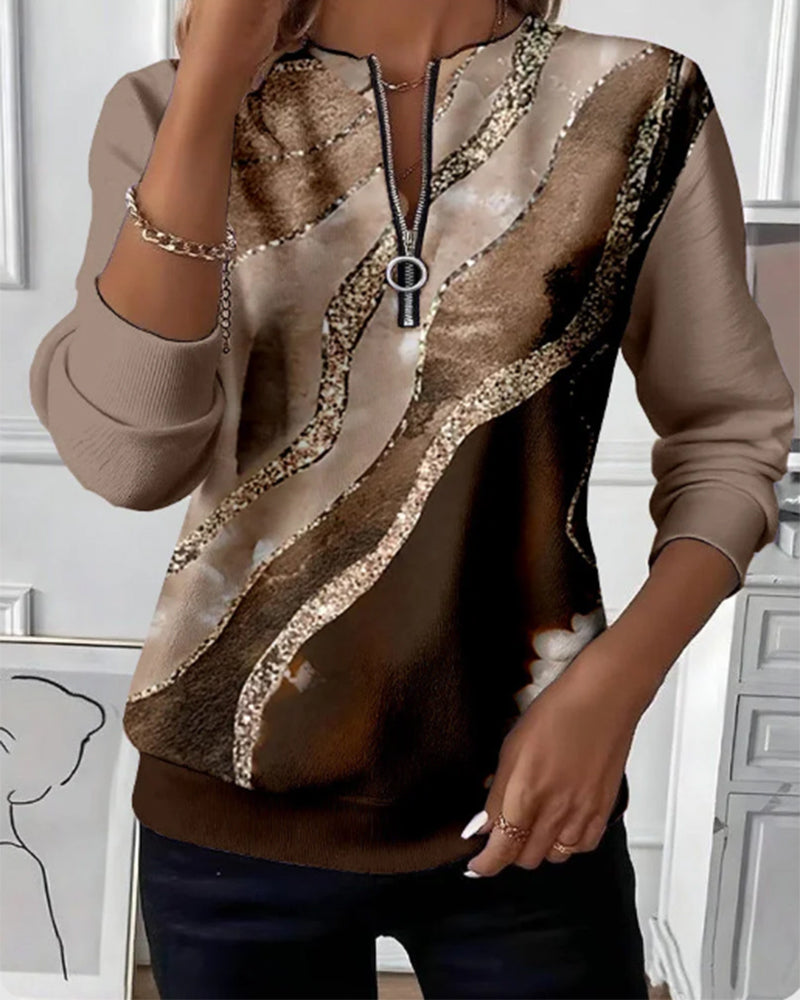 Christine Brewer Florence graphic half-zip sweatshirt for women, stylish hoodie with bold design and comfortable fit.