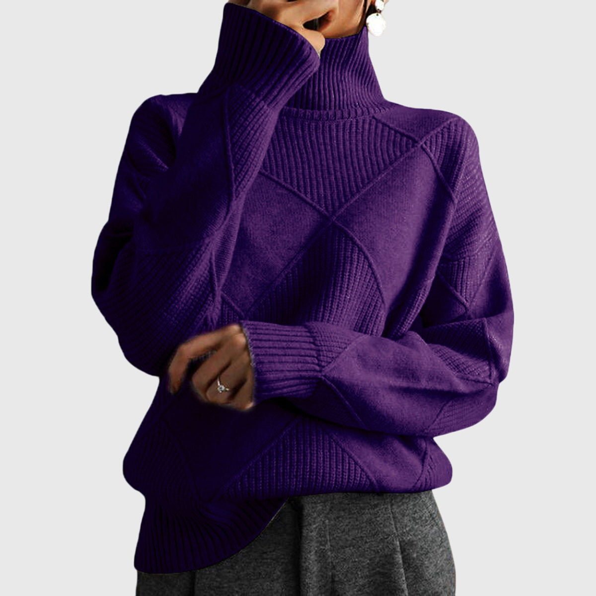 Christine Brewer Laura turtleneck sweater for women, cozy knit sweater with a high neckline, in a stylish and comfortable design.