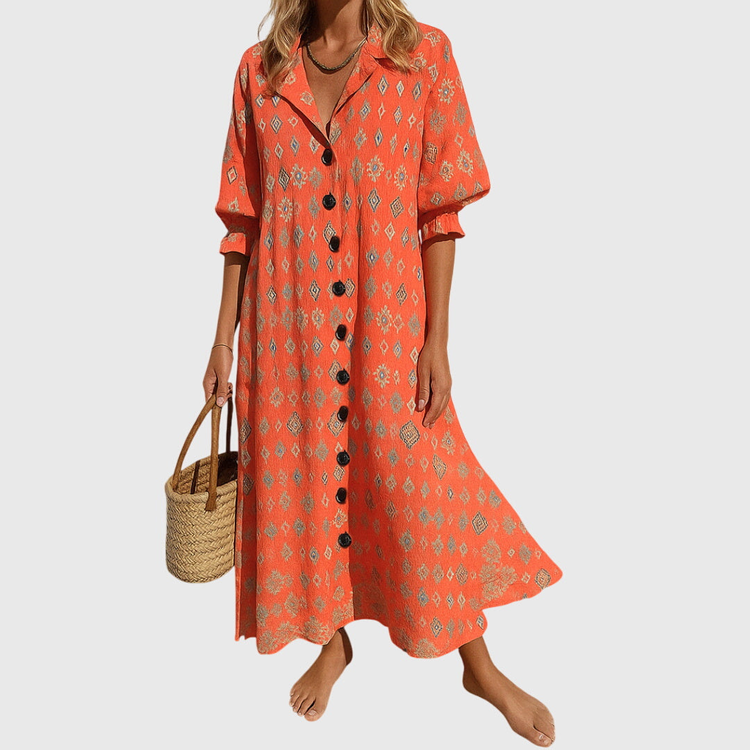 Jana | Casual Dress Women Boho Lace Flowy Printed Lightweight Summer Festival Holiday