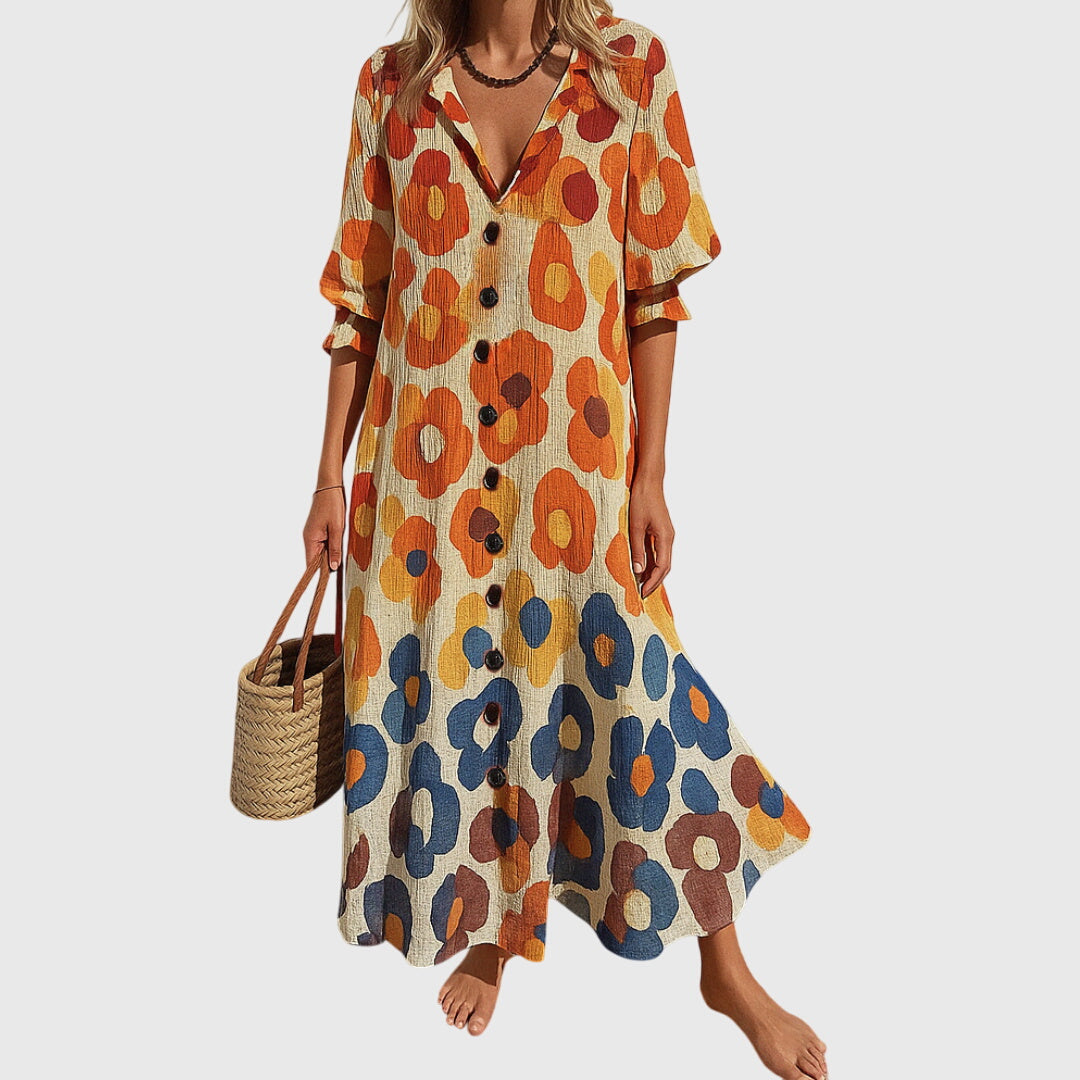 Jana | Casual Dress Women Boho Lace Flowy Printed Lightweight Summer Festival Holiday