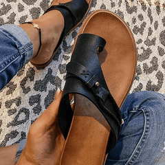 Delia orthopedic comfort sandals for women by Christine Brewer, featuring cushioned straps and supportive soles.