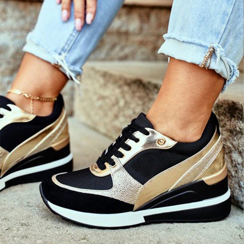 Maisy Christine Brewer women's orthopedic sneakers with glowing EVA soles, designed for comfort and stylish walking.