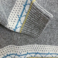 Christine Brewer Maggie Fair Isle Nordic sweater for women, featuring intricate winter knit pattern and cozy fit in natural colors.