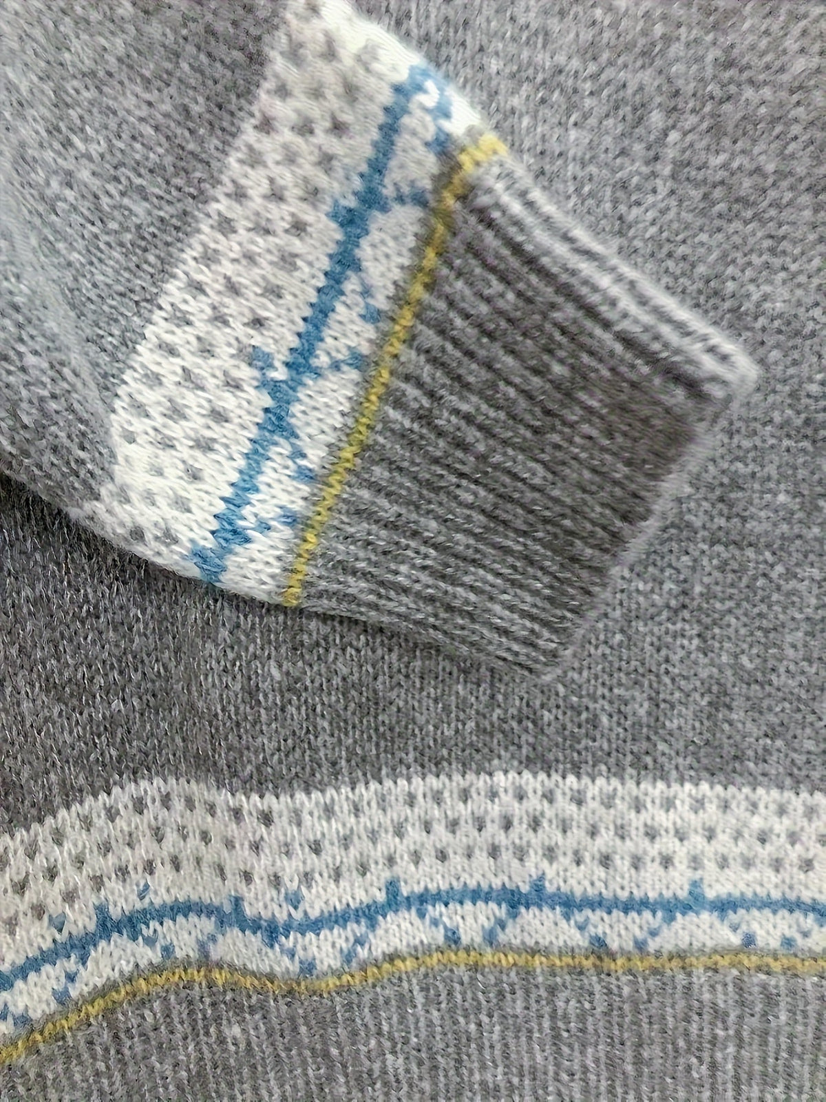 Christine Brewer Maggie Fair Isle Nordic sweater for women, featuring intricate winter knit pattern and cozy fit in natural colors.