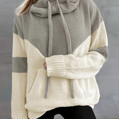 Colorblock Melissa hoodie for women by Christine Brewer, featuring a stylish pullover design with contrasting color panels.