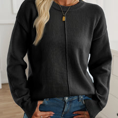Christine Brewer Mary long sleeve crew neck sweater for women, soft knit fabric, in a cozy, stylish design.