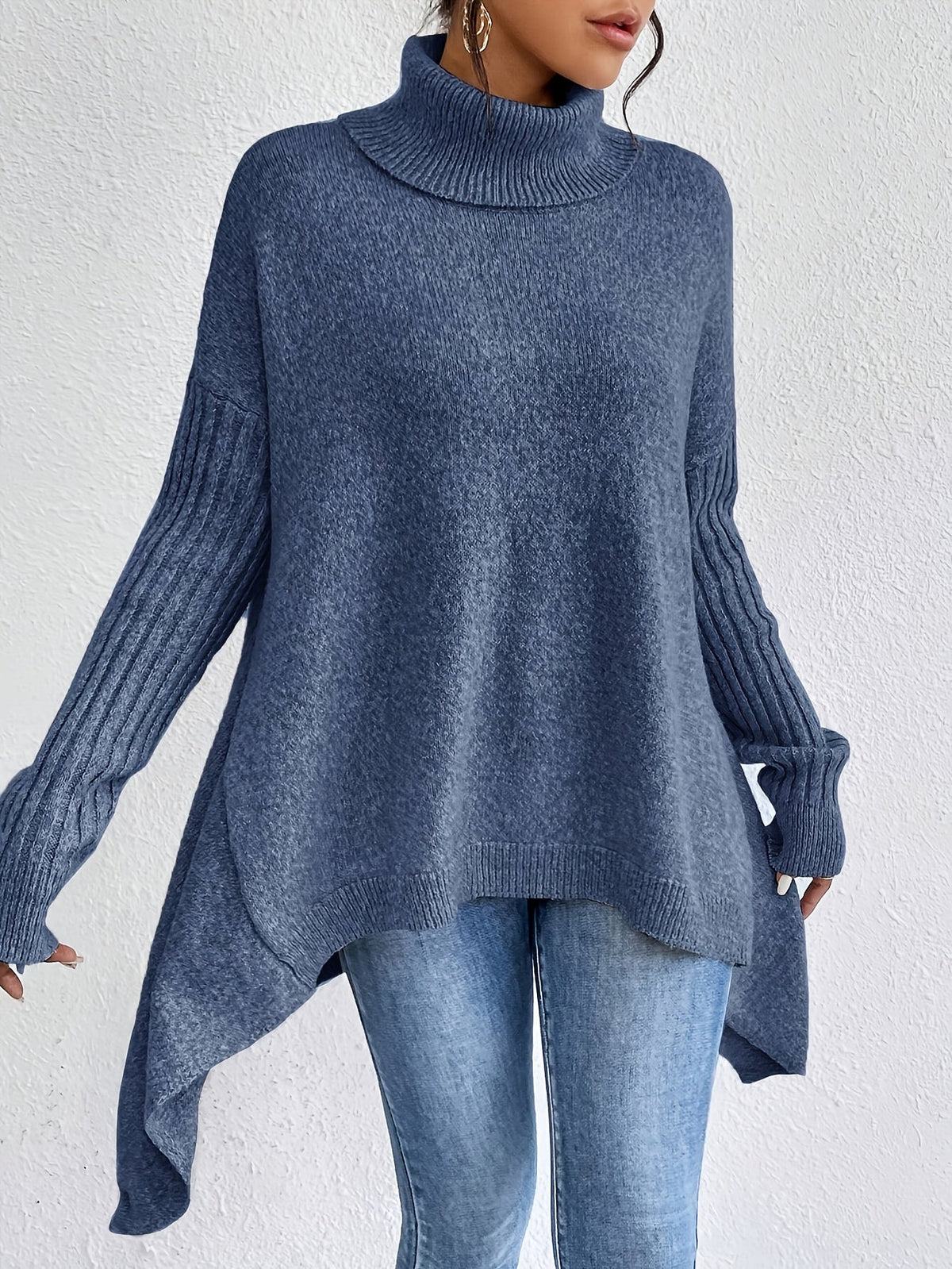 Women's high neck sweater by Christine Brewer, featuring a cozy knit design in a stylish fit, perfect for casual wear.