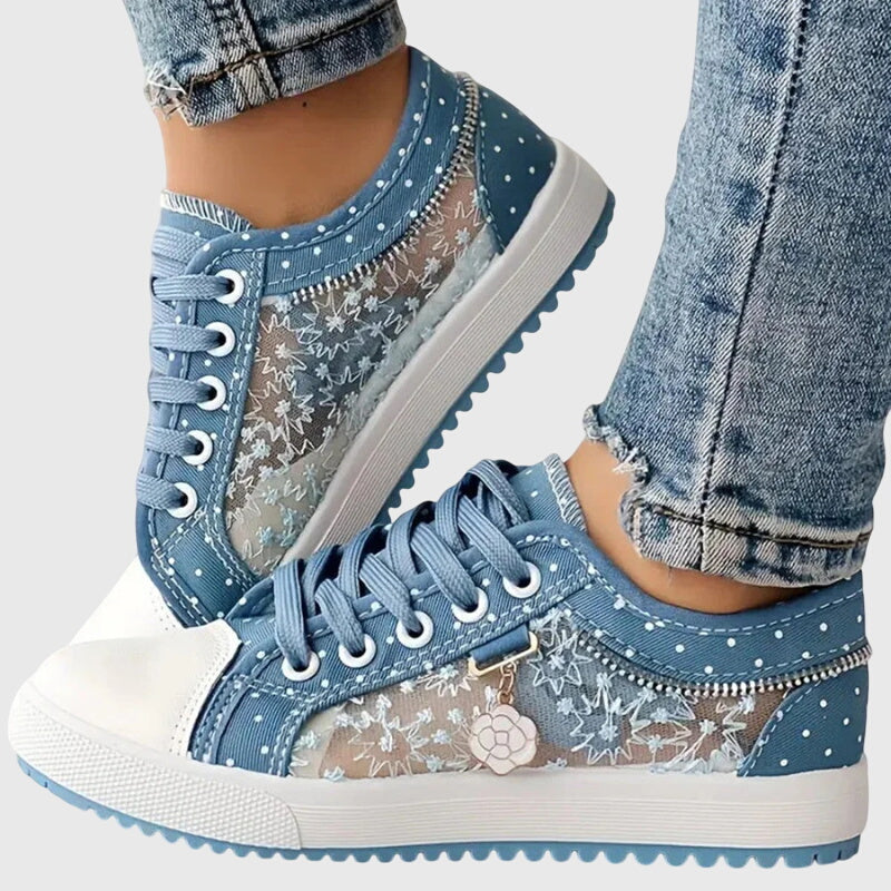 Breathable cushioned orthopedic sneakers for women by Christine Brewer, featuring supportive design and comfortable fit.