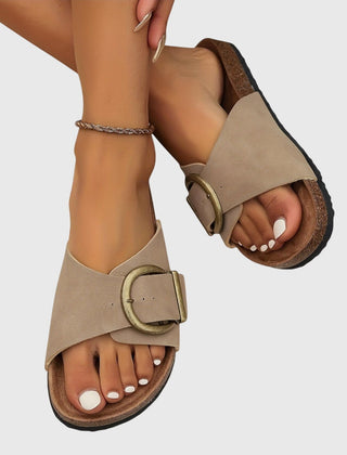 Amber orthopedic women's sandals by Christine Brewer featuring cushioned footbed and supportive design, showcasing beige straps and open toe style.
