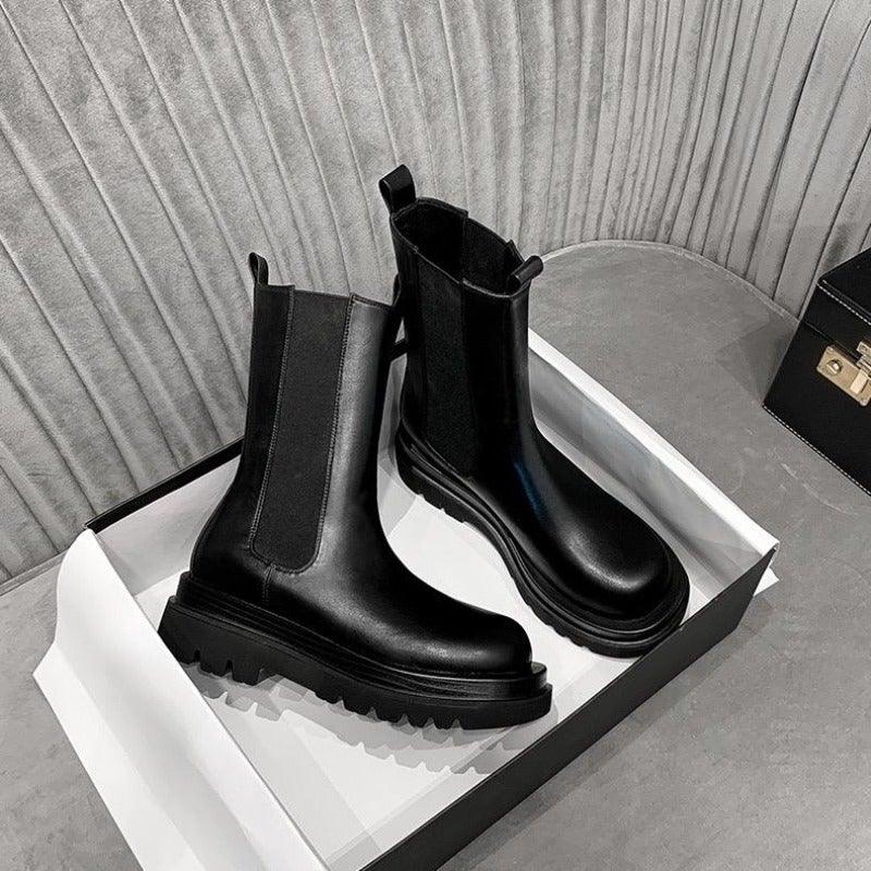 Candice | Leather Block Heel Ankle Boots for Women