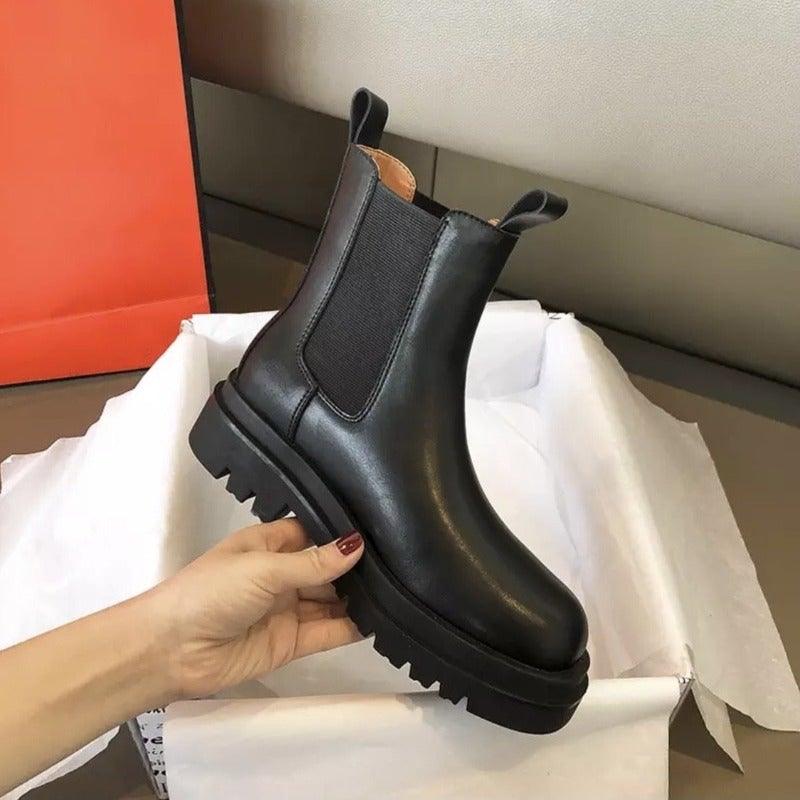 Candice | Leather Block Heel Ankle Boots for Women