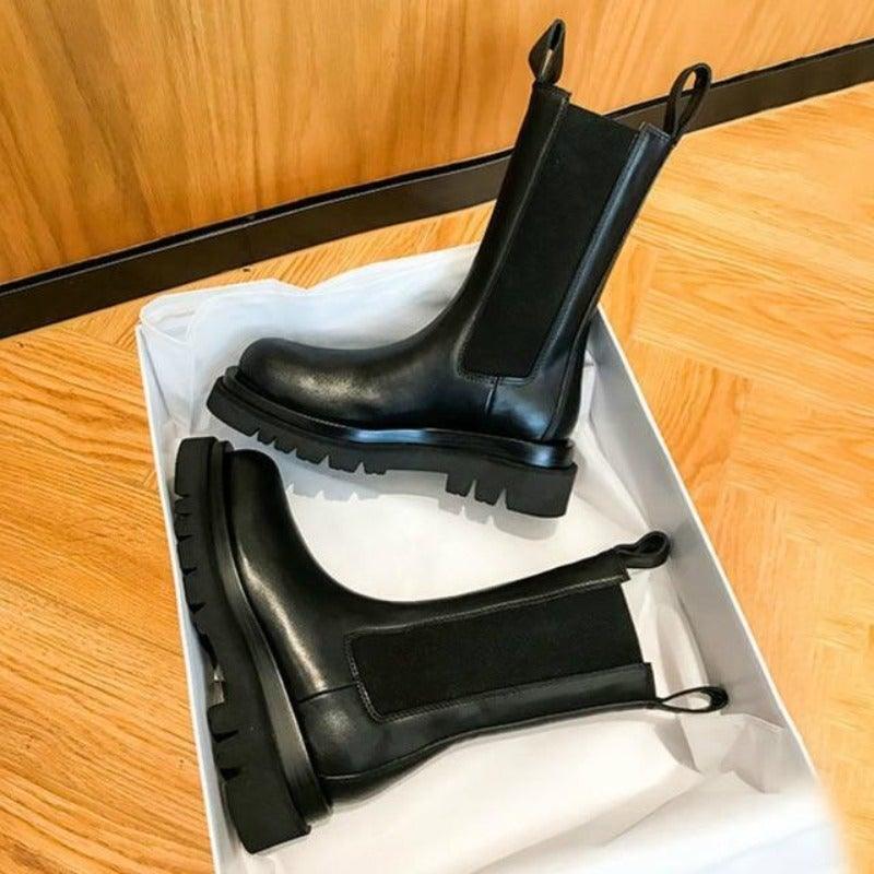 Candice | Leather Block Heel Ankle Boots for Women