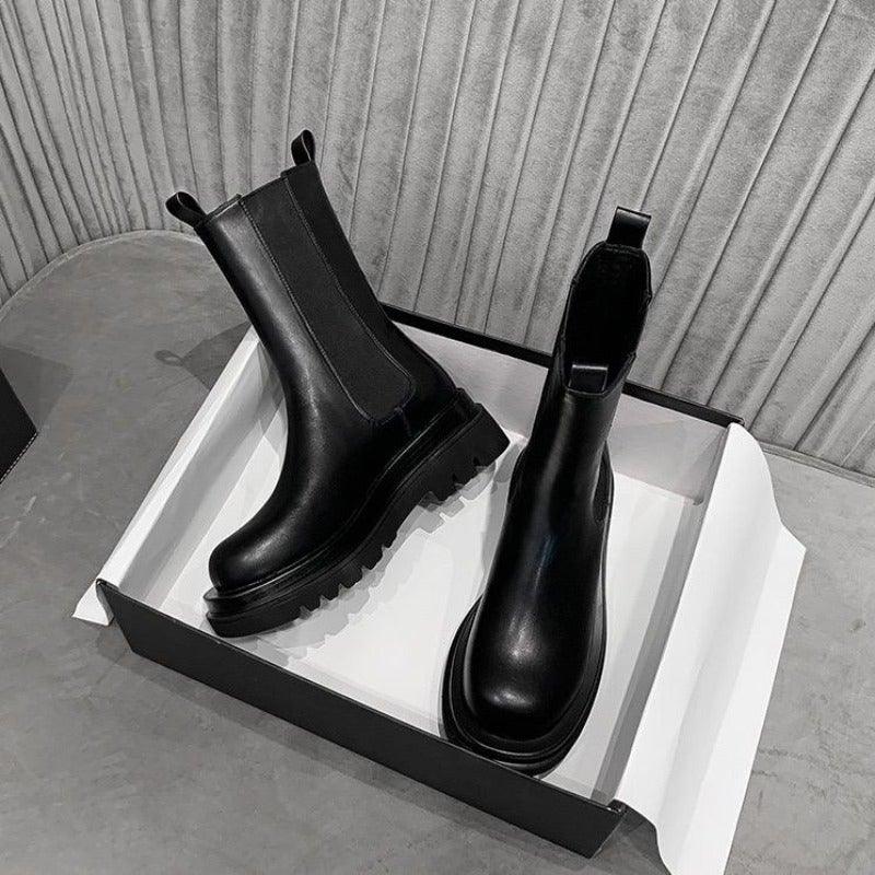 Candice | Leather Block Heel Ankle Boots for Women