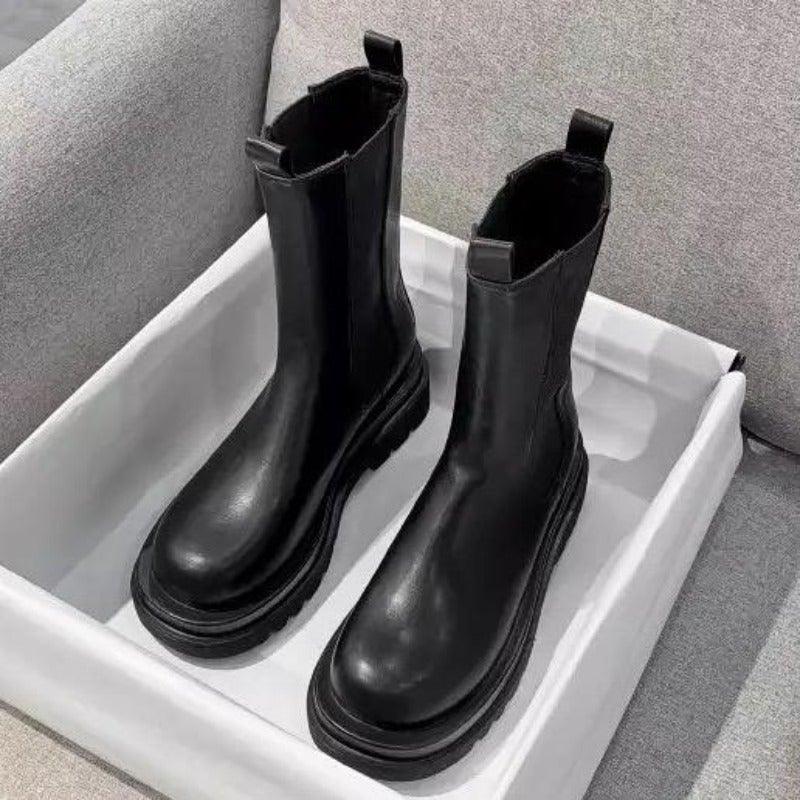 Candice | Leather Block Heel Ankle Boots for Women