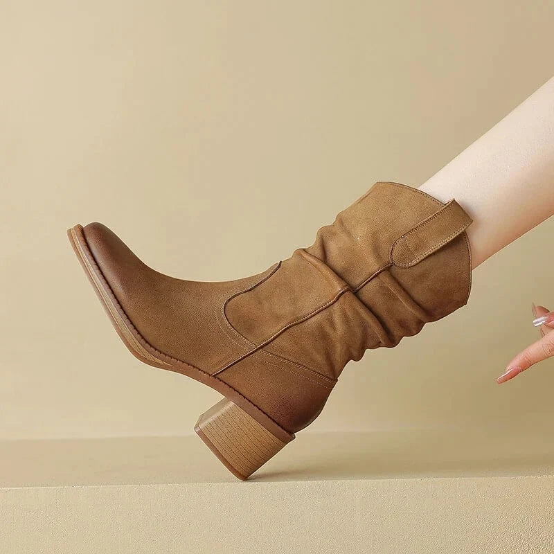 Hannah1 | Cowboy Boots, Western Boots, Women, Leather, Block Heel, Pointed Toe, Side Zip, Cowgirl,
