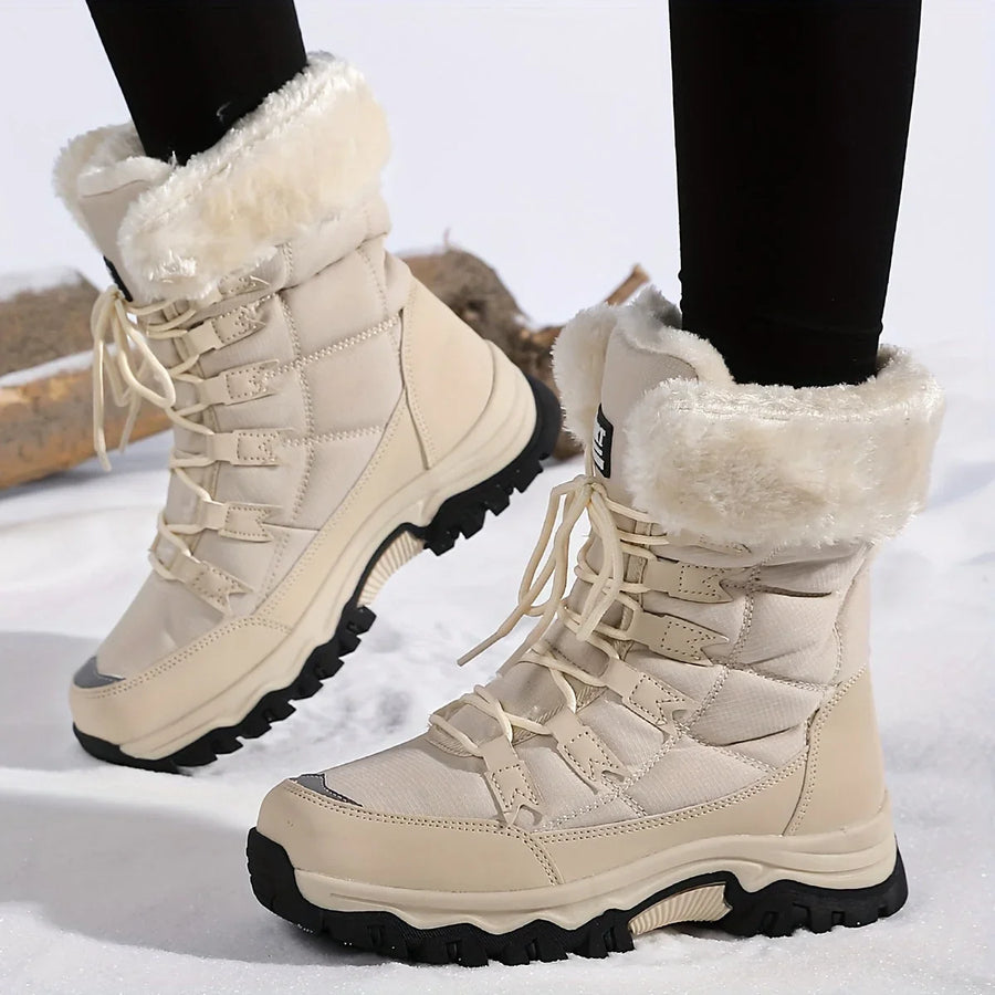 Luna1 | Snow Boots, Winter Boots, Women, Faux Fur, Fleece Lined, Lace Up, Warm, Fur