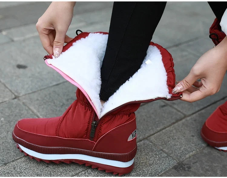Nova | Snow Boots Winter Boots Waterproof Women Warm Puffer Insulated Lined Side Zip Round