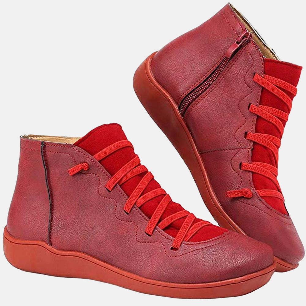 Elise | Ankle Boots, Women, Lace Up, Combat Boots, Cushioned, Fall, Winter, Casual, Booties, Round