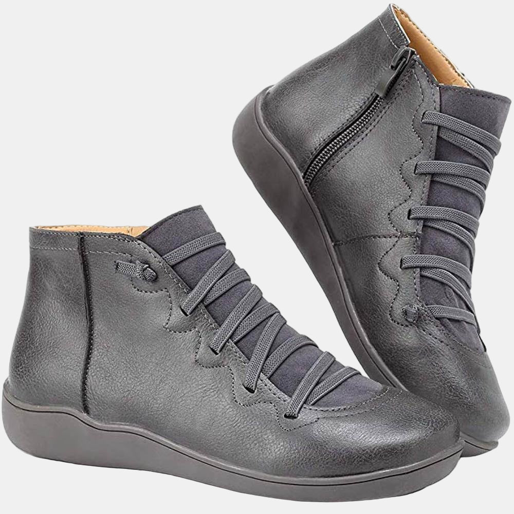 Elise | Ankle Boots, Women, Lace Up, Combat Boots, Cushioned, Fall, Winter, Casual, Booties, Round