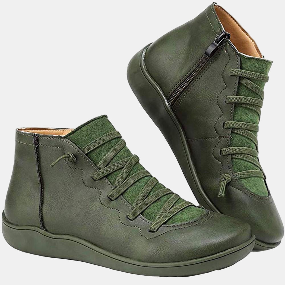 Elise | Ankle Boots, Women, Lace Up, Combat Boots, Cushioned, Fall, Winter, Casual, Booties, Round