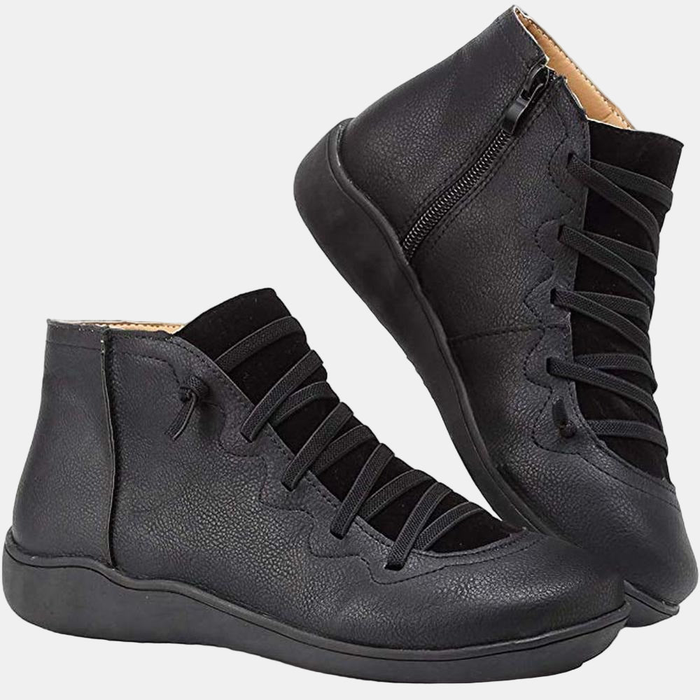 Elise | Ankle Boots, Women, Lace Up, Combat Boots, Cushioned, Fall, Winter, Casual, Booties, Round