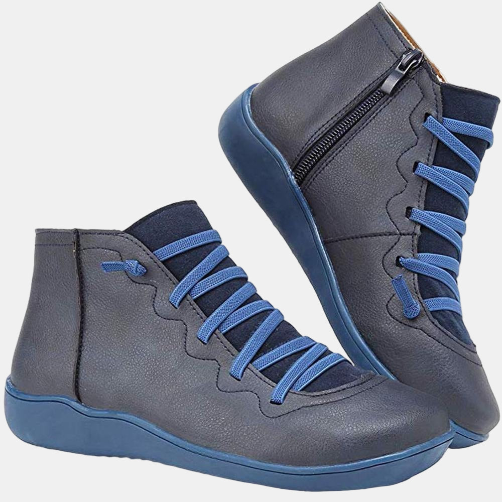 Elise | Ankle Boots, Women, Lace Up, Combat Boots, Cushioned, Fall, Winter, Casual, Booties, Round