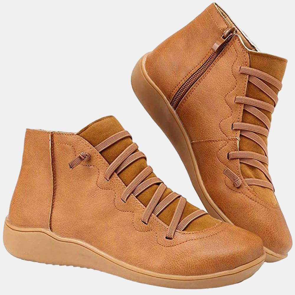 Elise | Ankle Boots, Women, Lace Up, Combat Boots, Cushioned, Fall, Winter, Casual, Booties, Round