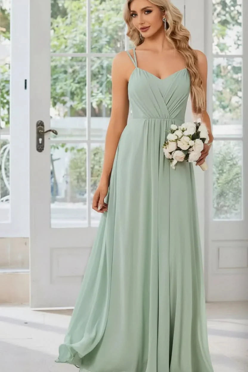 Uma | Bridesmaid Dress Wedding Guest Maxi Halter Neck Keyhole A-Line Ruched Waist Open Back