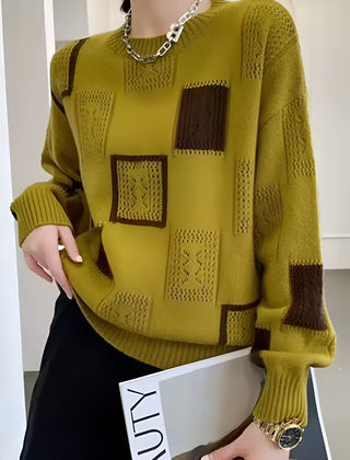 Emmeline knit sweater for women by Christine Brewer, featuring a cozy, textured knit design in a versatile style.