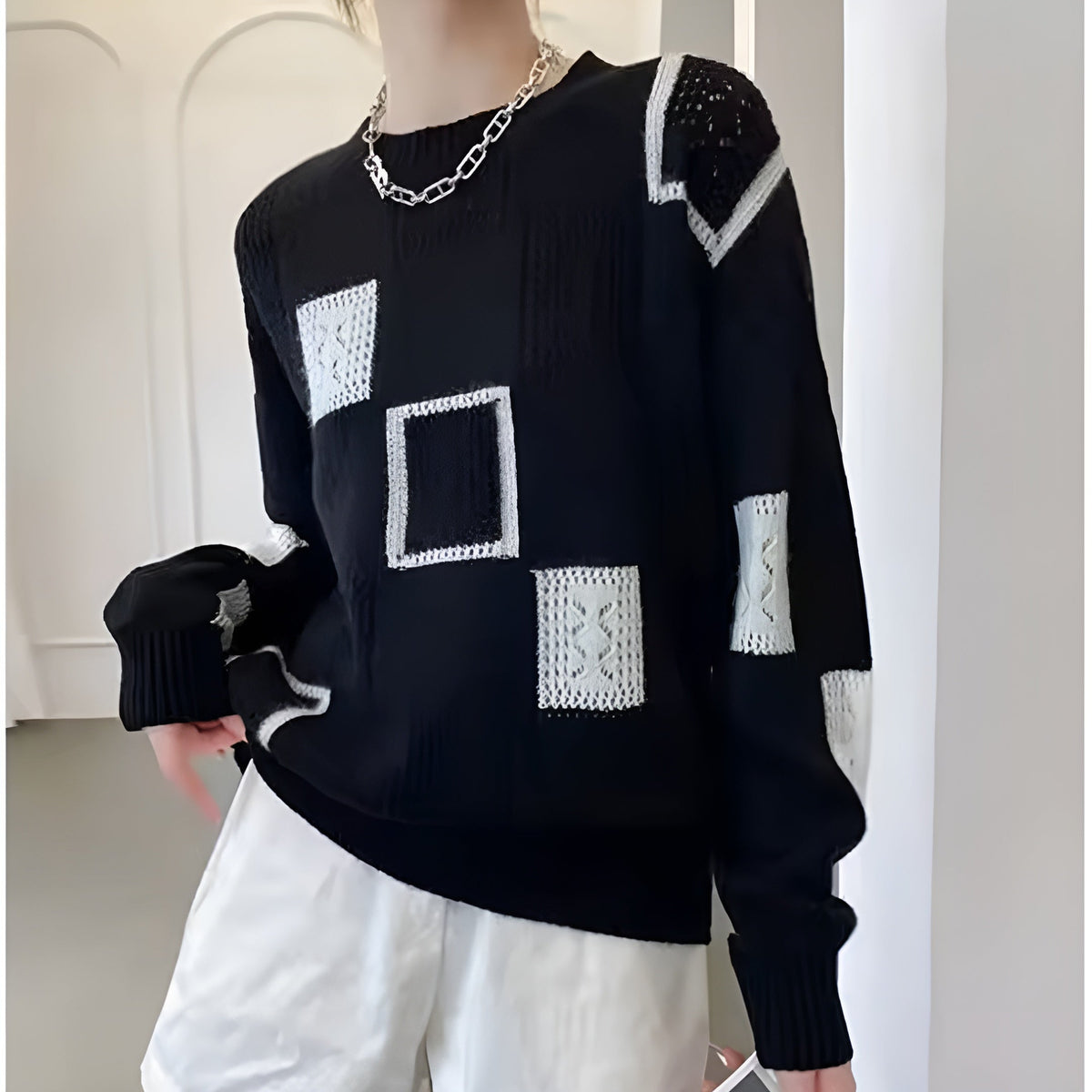 Emmeline knit sweater for women by Christine Brewer in soft fabric, featuring a cozy fit and stylish design.
