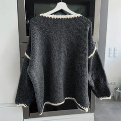 Taylor knit sweater for women by Christine Brewer, featuring a cozy, textured design in soft, warm fabric.