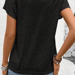 Colorblock Charlotte T-Shirt for women by Christine Brewer, featuring a stylish casual top with vibrant color blocking.