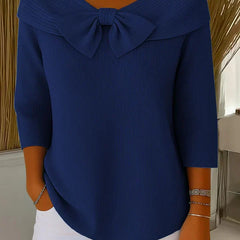 Christine Brewer Serena women's knit sweater in soft, cozy fabric with a classic crew neckline and ribbed cuffs.