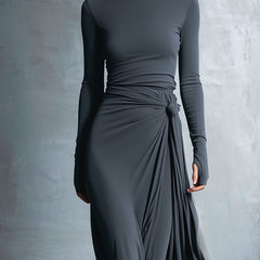 Flowy summer maxi dress for women by Christine Brewer, featuring a wrap design and lightweight fabric.