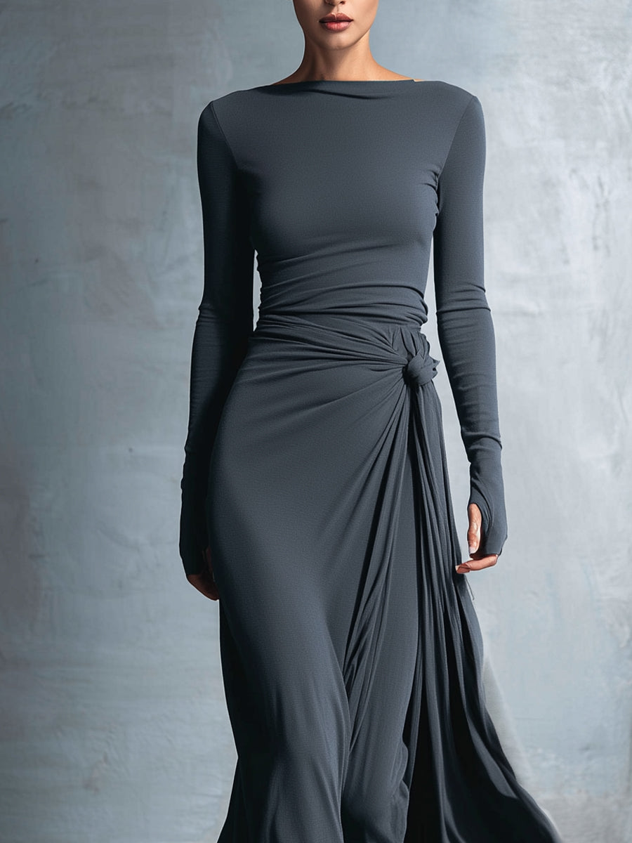 Flowy summer maxi dress for women by Christine Brewer, featuring a wrap design and lightweight fabric.