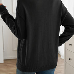 Christine Brewer Mary long sleeve crew neck sweater for women, soft knit fabric in a classic fit with ribbed cuffs and neckline.