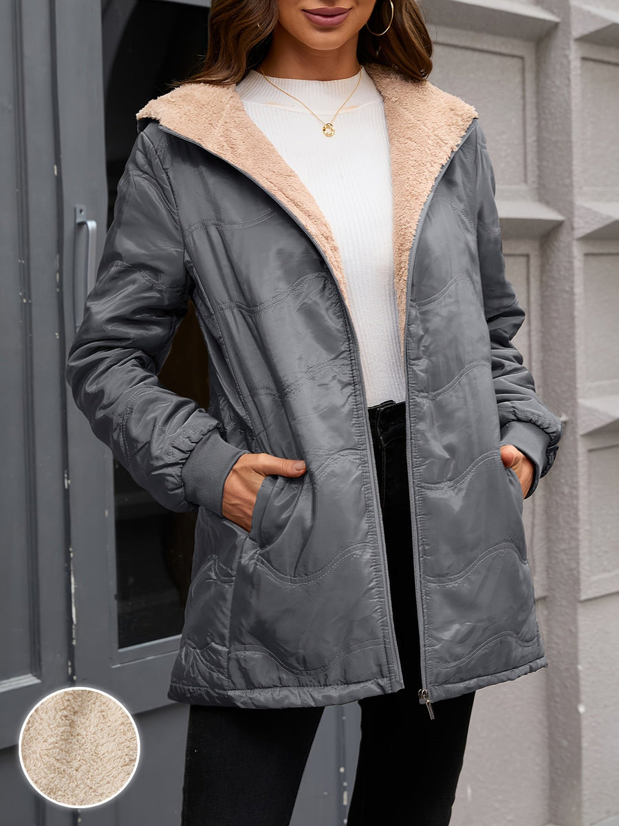 Doreen | Sherpa-Lined Quilted Hooded Puffer Jacket for Women